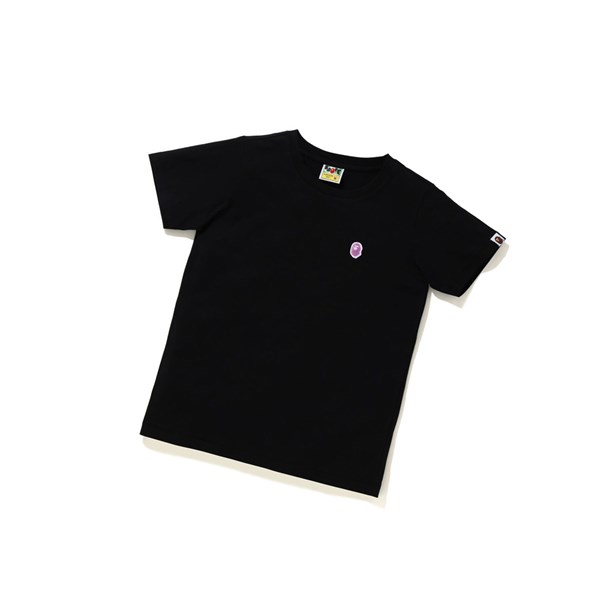 A BATHING APE Bape Ape Head One Point Tee Rövid Sleeve Polo Női Fekete | DET-642873