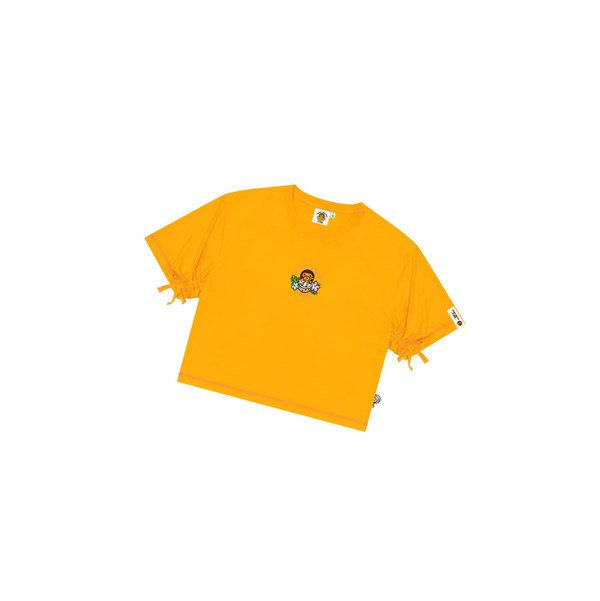 A BATHING APE Bape Baby Milo Cropped Fit Tee Rövid Sleeve Polo Női Sárga | MTJ-732601