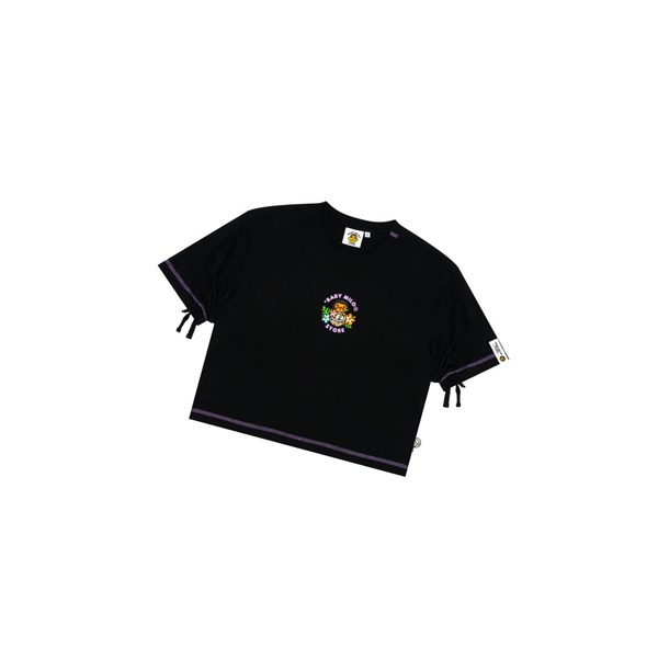 A BATHING APE Bape Baby Milo Cropped Fit Tee Rövid Sleeve Polo Női Fekete | RAH-530241