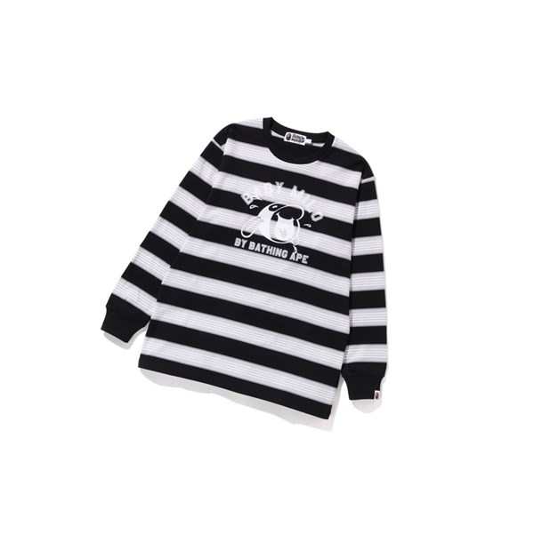 A BATHING APE Bape Baby Milo Hoop Tee Long Sleeve Polo Női Fekete | JNT-932017