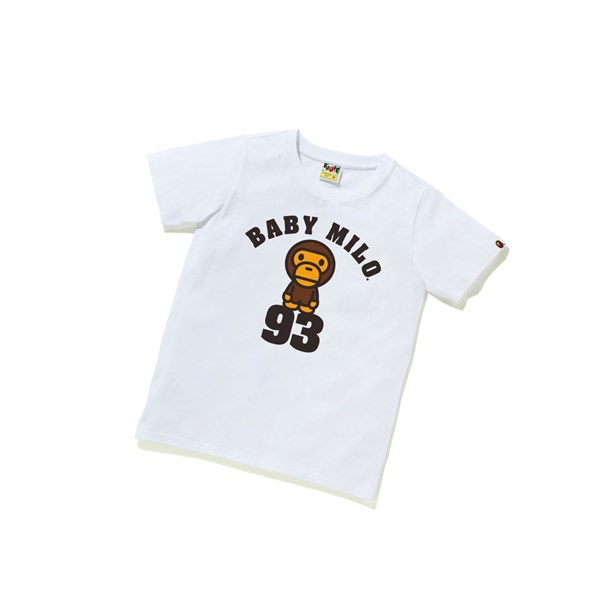 A BATHING APE Bape Baby Milo On 93 Tee Rövid Sleeve Polo Női Fehér | ELS-619328