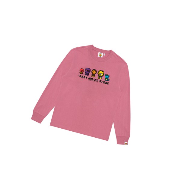 A BATHING APE Bape Baby Milo Tee Long Sleeve Polo Férfi Rózsaszín | SXL-520198