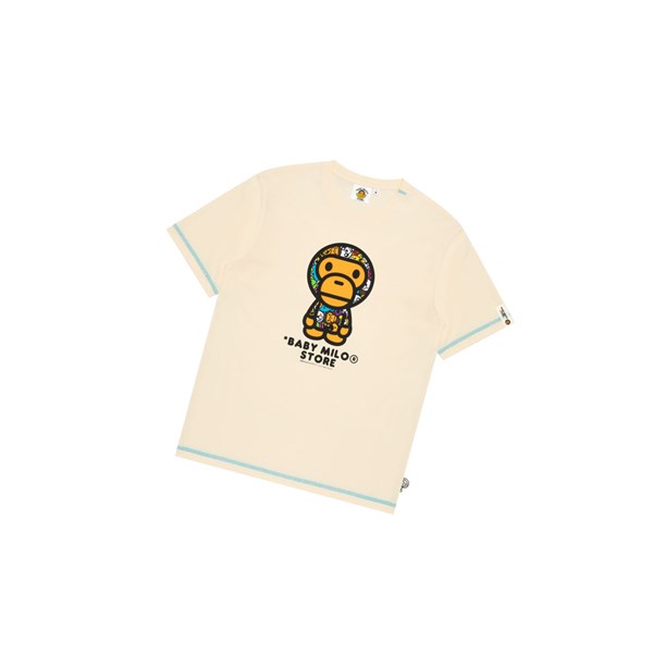 A BATHING APE Bape Baby Milo Tee Rövid Sleeve Polo Férfi Fehér | DCT-083149