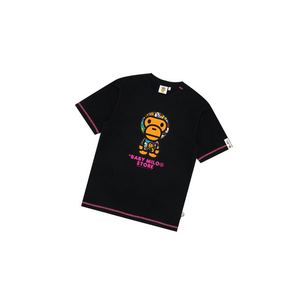 A BATHING APE Bape Baby Milo Tee Rövid Sleeve Polo Férfi Fekete | FRI-318590