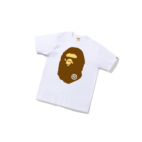 A BATHING APE Bape Big Ape Head Tee Rövid Sleeve Polo Férfi Fehér | BDZ-921357
