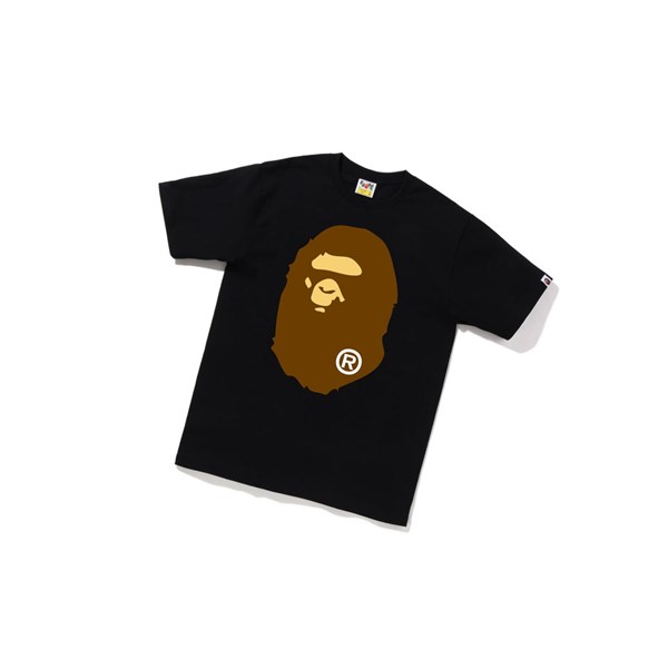 A BATHING APE Bape Big Ape Head Tee Rövid Sleeve Polo Férfi Fekete | GTL-791426