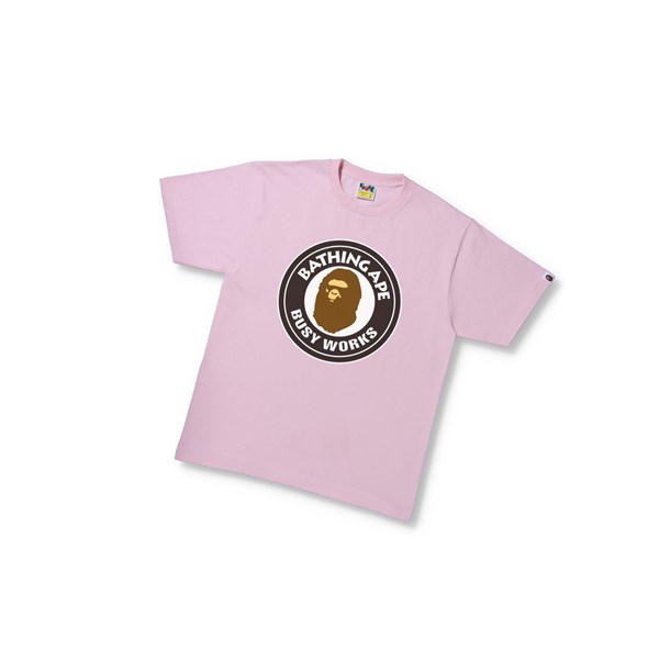 A BATHING APE Bape Busy Works Tee Rövid Sleeve Polo Férfi Rózsaszín | KBW-578624