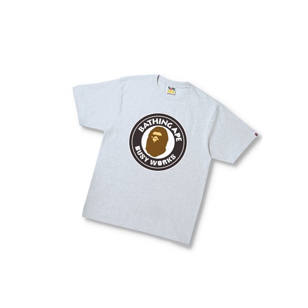 A BATHING APE Bape Busy Works Tee Rövid Sleeve Polo Férfi Szürke | LOT-938726