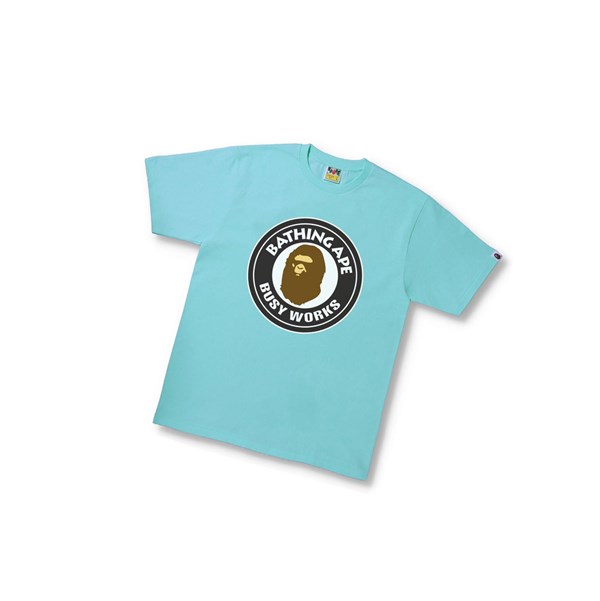 A BATHING APE Bape Busy Works Tee Rövid Sleeve Polo Férfi Kék | YNU-847509