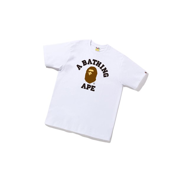 A BATHING APE Bape College Tee Rövid Sleeve Polo Férfi Fehér | GLC-125689