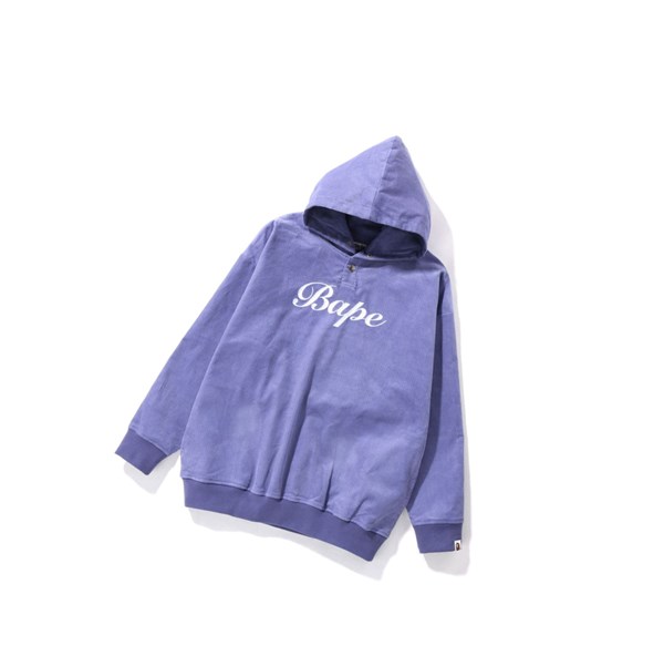 A BATHING APE Bape Embroidery Corduroy Oversized Pullover Kapucnis Pulóver Női Lila | IYU-064352
