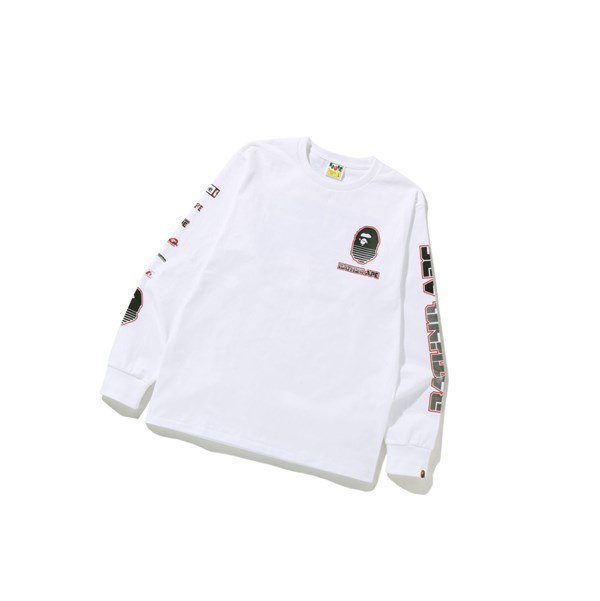 A BATHING APE Bape Graphic #1 L/S Tee Long Sleeve Polo Férfi Fehér | QEG-856324