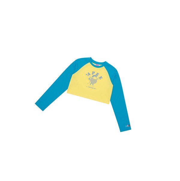 A BATHING APE Bape Graphic Long Sleeve Raglan Tee Long Sleeve Polo Női Kék | TLQ-401358