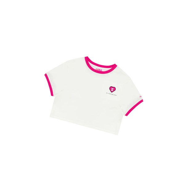 A BATHING APE Bape Heart Cropped Tee Rövid Sleeve Polo Női Fehér | XVJ-358691