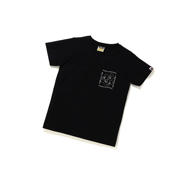 A BATHING APE Bape Ink Print Tee Rövid Sleeve Polo Női Fekete | MUK-947086