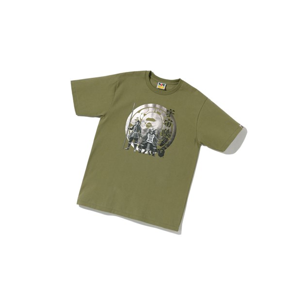 A BATHING APE Bape Kabuto Tee Rövid Sleeve Polo Férfi Világos Zöld | CKJ-962047