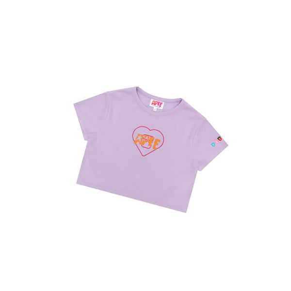 A BATHING APE Bape Logo Printed Slim Cut Tee Rövid Sleeve Polo Női Lila | CVG-135269
