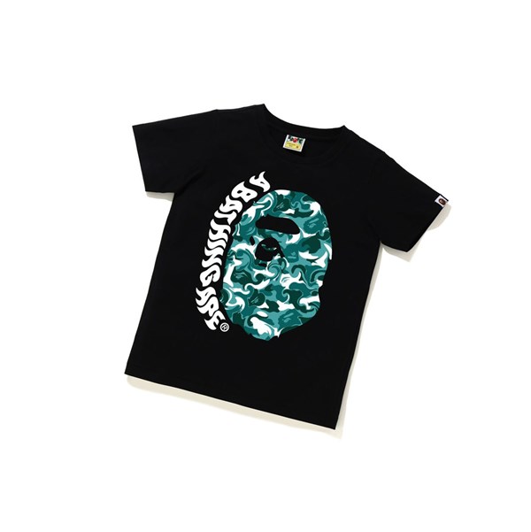 A BATHING APE Bape Marble Camo Ape Head Tee Rövid Sleeve Polo Női Fekete | FOA-457281