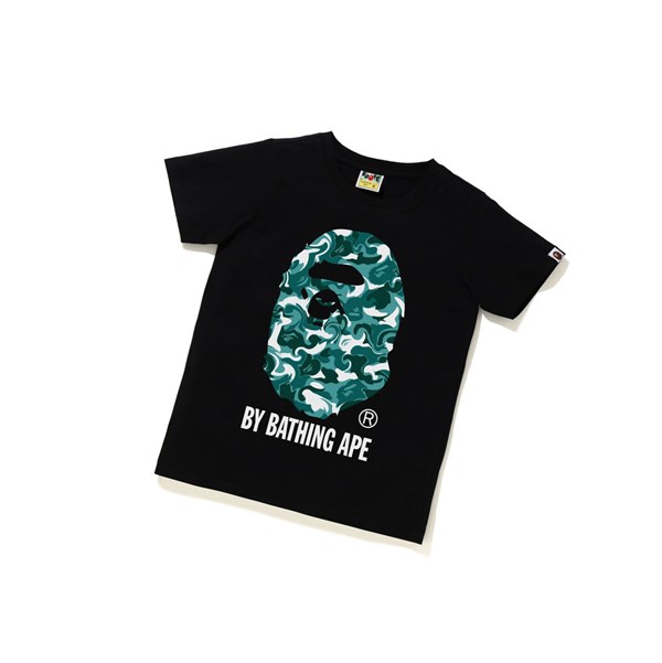 A BATHING APE Bape Marble Camo Tee Rövid Sleeve Polo Női Fekete | ZYW-086395