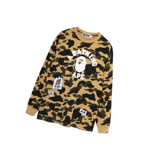 A BATHING APE Bape Multi Label 1st Camo L/S Tee Long Sleeve Polo Női Sárga | QEA-346825