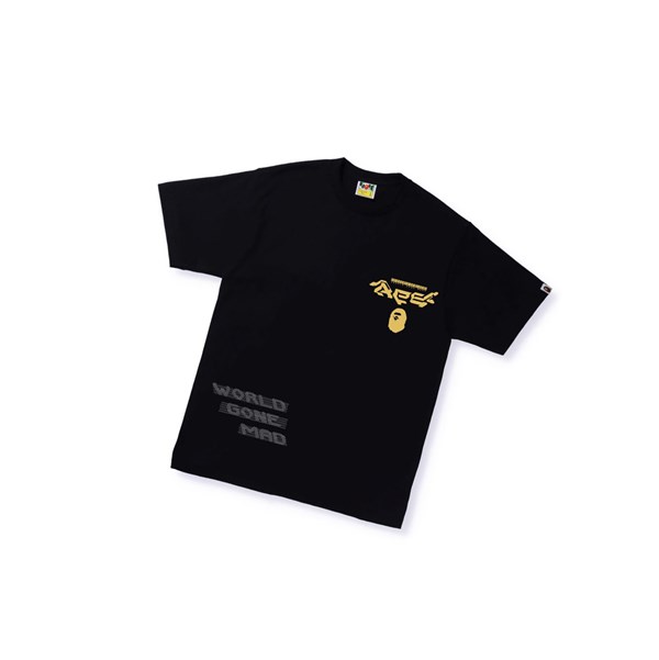 A BATHING APE Bape Multi Logo Tee #1 Rövid Sleeve Polo Férfi Fekete | BLC-839471