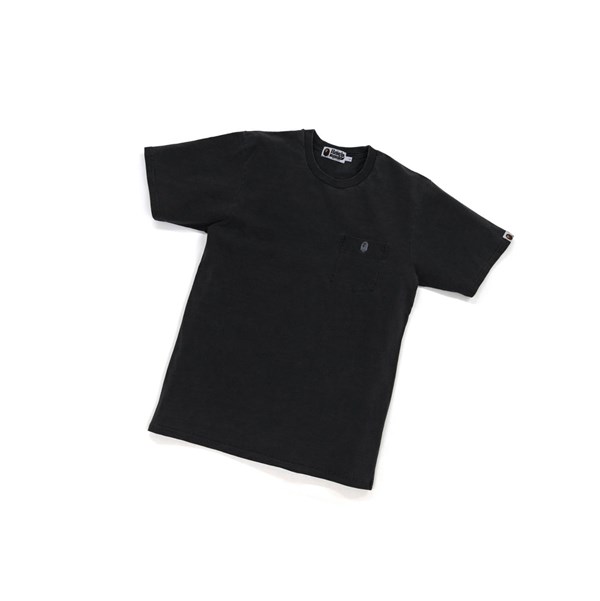 A BATHING APE Bape One Point Overdye Pocket Tee Rövid Sleeve Polo Férfi Fekete | ABP-108624