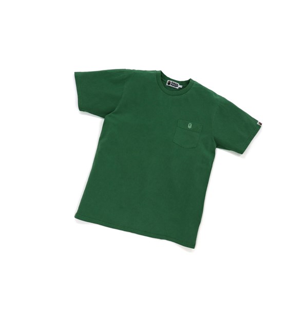 A BATHING APE Bape One Point Overdye Pocket Tee Rövid Sleeve Polo Férfi Emerald | VSE-528746