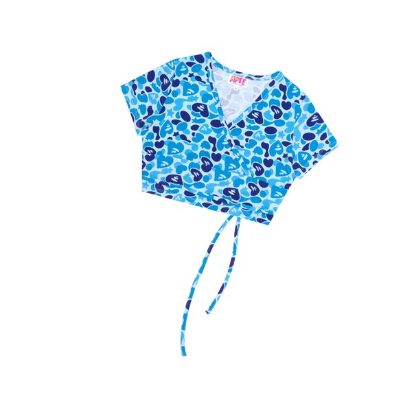 A BATHING APE Bape Printed Top Rövid Sleeve Blúz Női Kék | NPA-857924