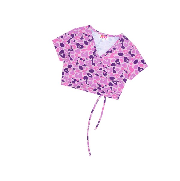 A BATHING APE Bape Printed Top Rövid Sleeve Blúz Női Lila | UMV-831250