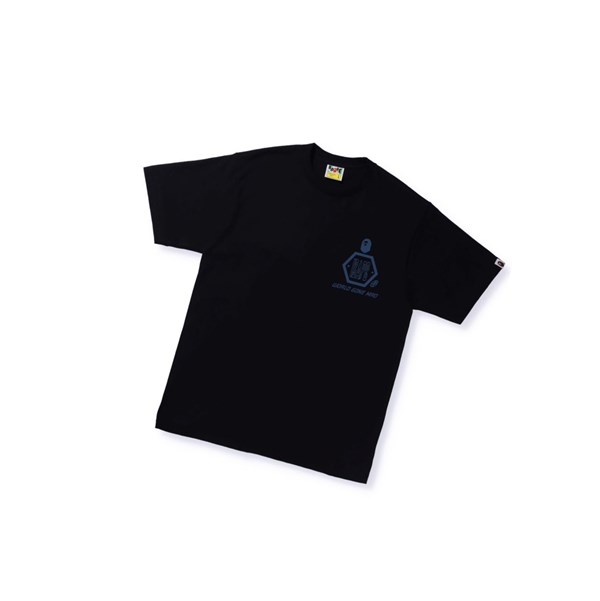 A BATHING APE Bape Sand Camo Mad Face Tee Rövid Sleeve Polo Férfi Fekete | LXM-057318
