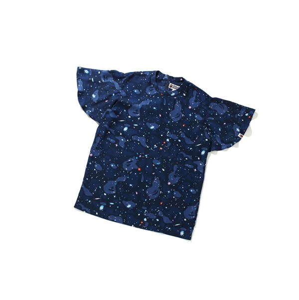A BATHING APE Bape Space Camo Onepiece Tee Rövid Sleeve Polo Női Sötétkék Kék | UGS-817450
