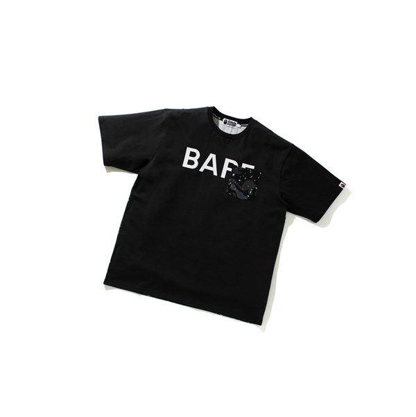 A BATHING APE Bape Space Camo Relaxed Fit Pocket Tee Rövid Sleeve Polo Férfi Fekete | LHU-751684