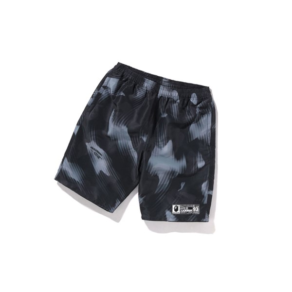 A BATHING APE Bape Stroke Camo Beach Rövidnadrág Férfi Fekete | SQX-568723