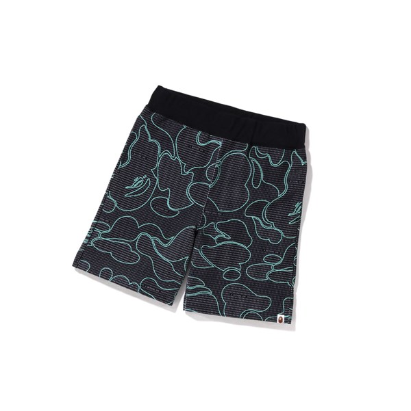 A BATHING APE Bape Text Code Camo Sweat Rövid Rövidnadrág Férfi Fekete | QTO-827153