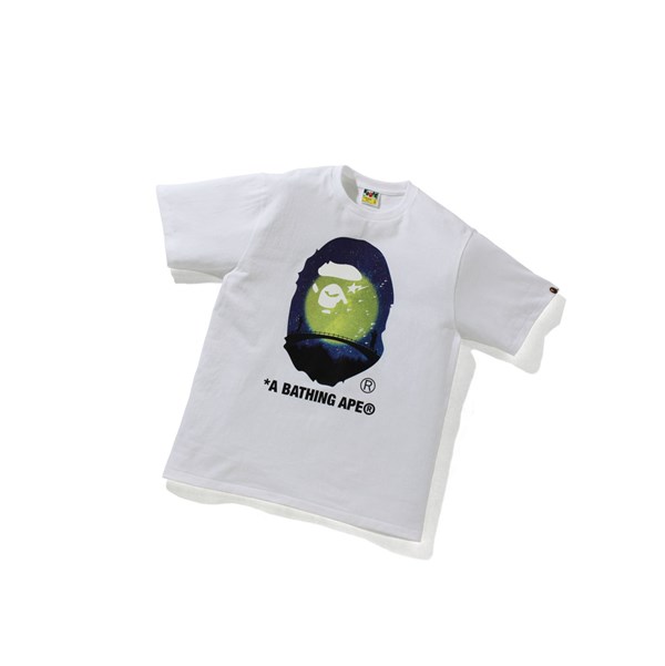 A BATHING APE Bape The Star Festival Ape Head Tee Rövid Sleeve Polo Férfi Fehér | AMR-952367