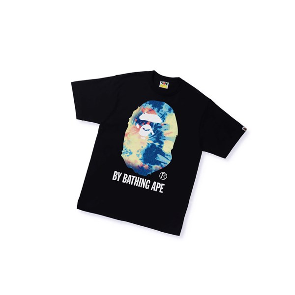 A BATHING APE Bape Tie Dye By Bathing Ape Tee Rövid Sleeve Polo Férfi Fekete | DNO-856120