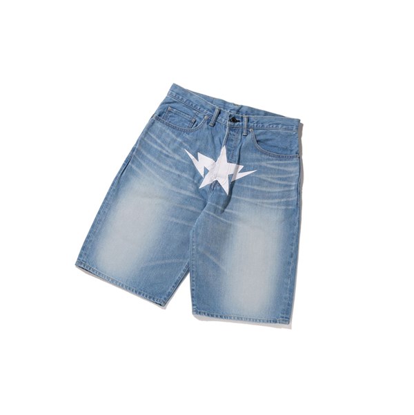 A BATHING APE Bape Twin Sta Denim Rövidnadrág Férfi Denim | TDP-619843