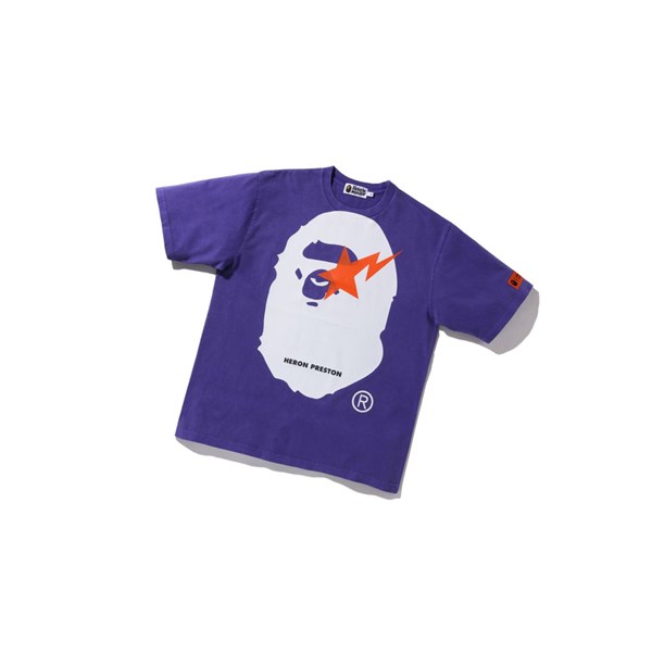 A BATHING APE Bape X Heron Preston Relaxed Tee Rövid Sleeve Polo Férfi Lila | PUF-941372