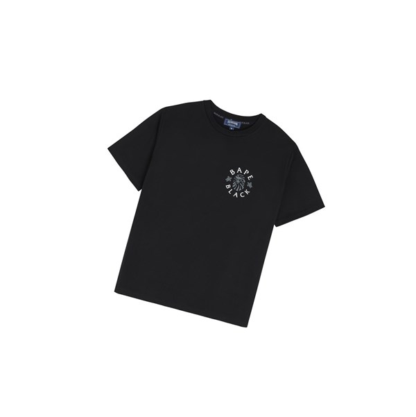 A BATHING APE Bape X Vilebrequin Tape Tee Rövid Sleeve Polo Férfi Fekete | IHO-598610