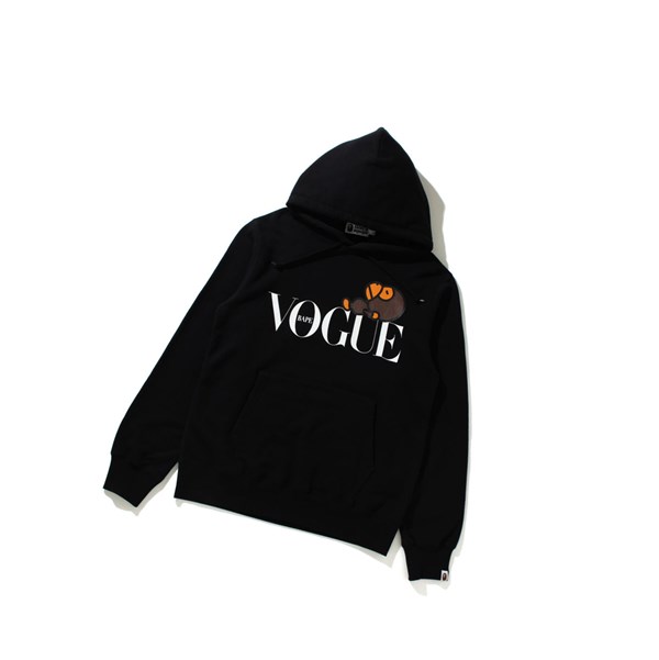 A BATHING APE Bape X Vogue Milo Pullover Kapucnis Pulóver Női Fekete | AKZ-695032